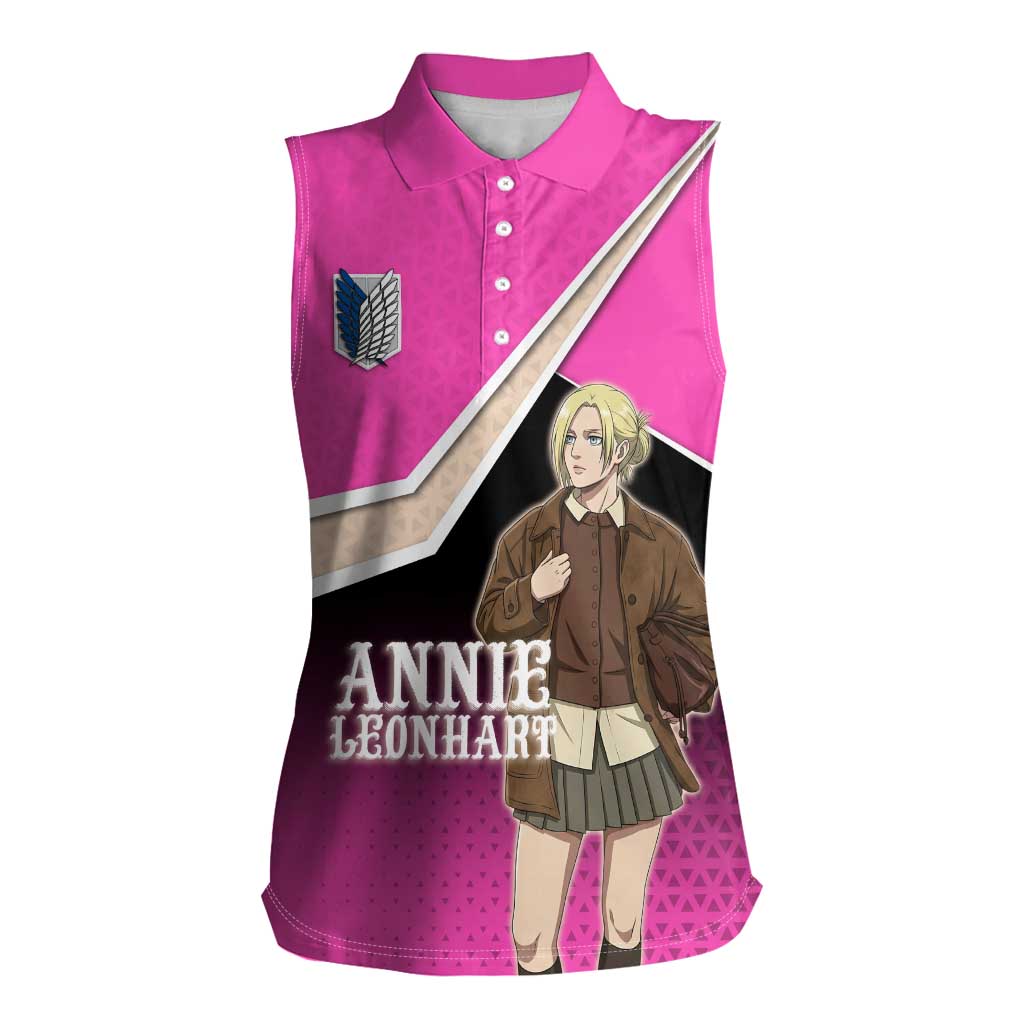 Annie Leonhart Attack on Titan Women Sleeveless Polo Shirt Anime Preppy Streetwear Style