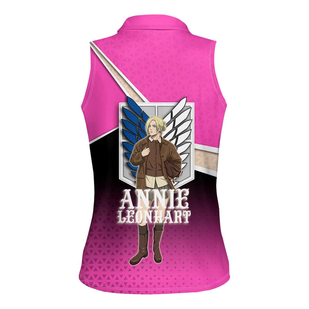 Annie Leonhart Attack on Titan Women Sleeveless Polo Shirt Anime Preppy Streetwear Style