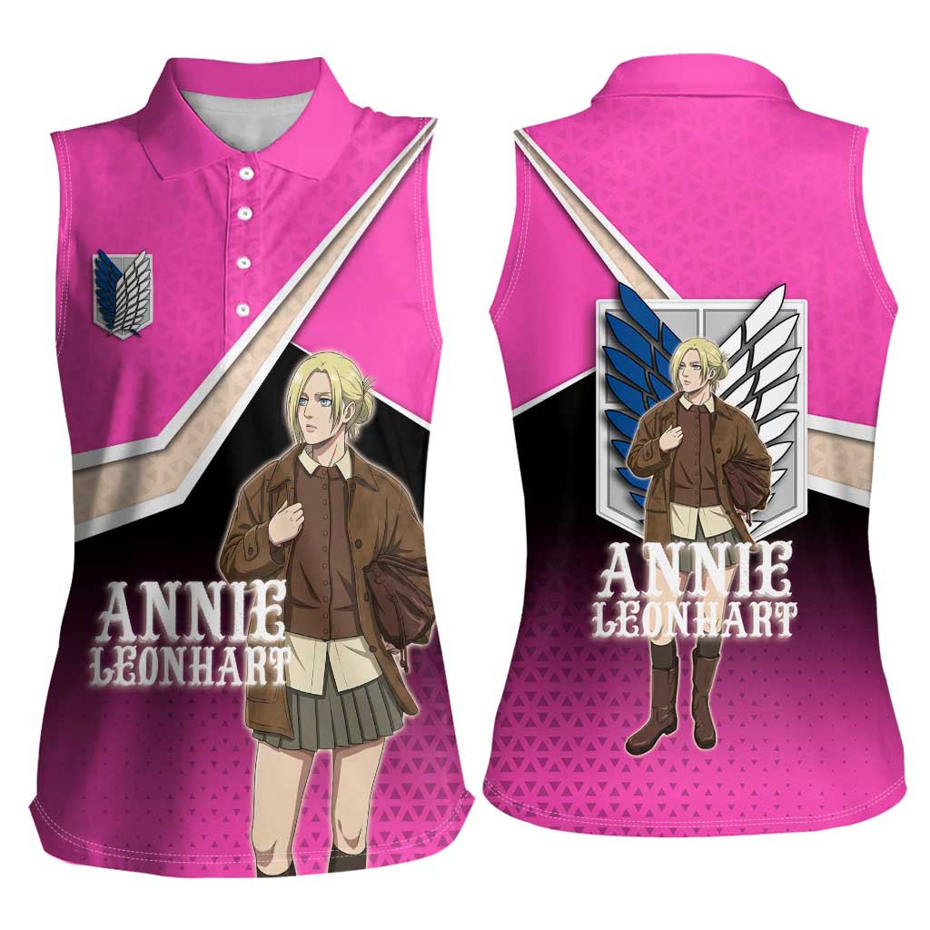 Annie Leonhart Attack on Titan Women Sleeveless Polo Shirt Anime Preppy Streetwear Style