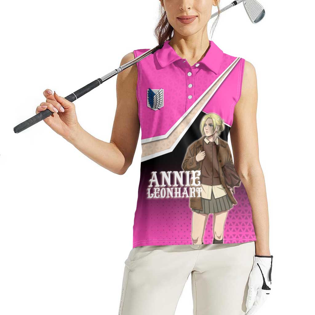 Annie Leonhart Attack on Titan Women Sleeveless Polo Shirt Anime Preppy Streetwear Style