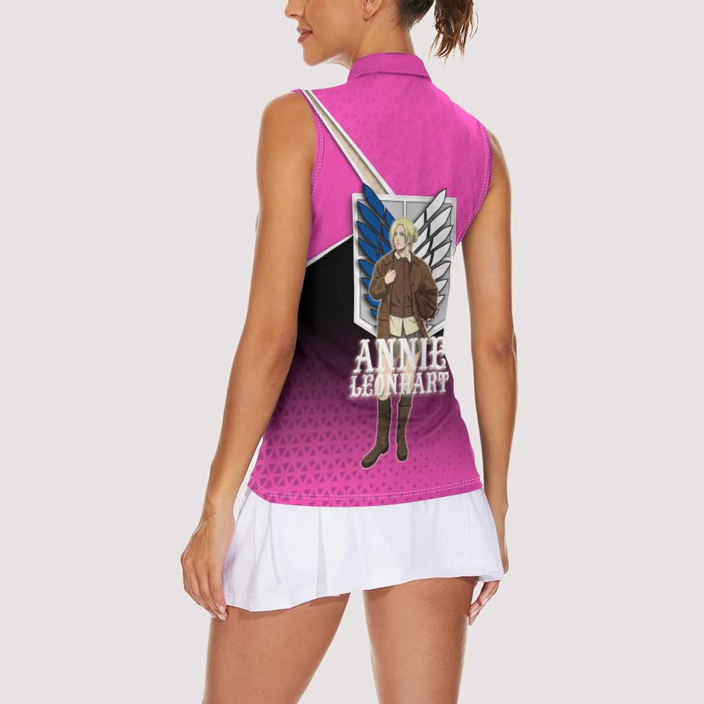 Annie Leonhart Attack on Titan Women Sleeveless Polo Shirt Anime Preppy Streetwear Style