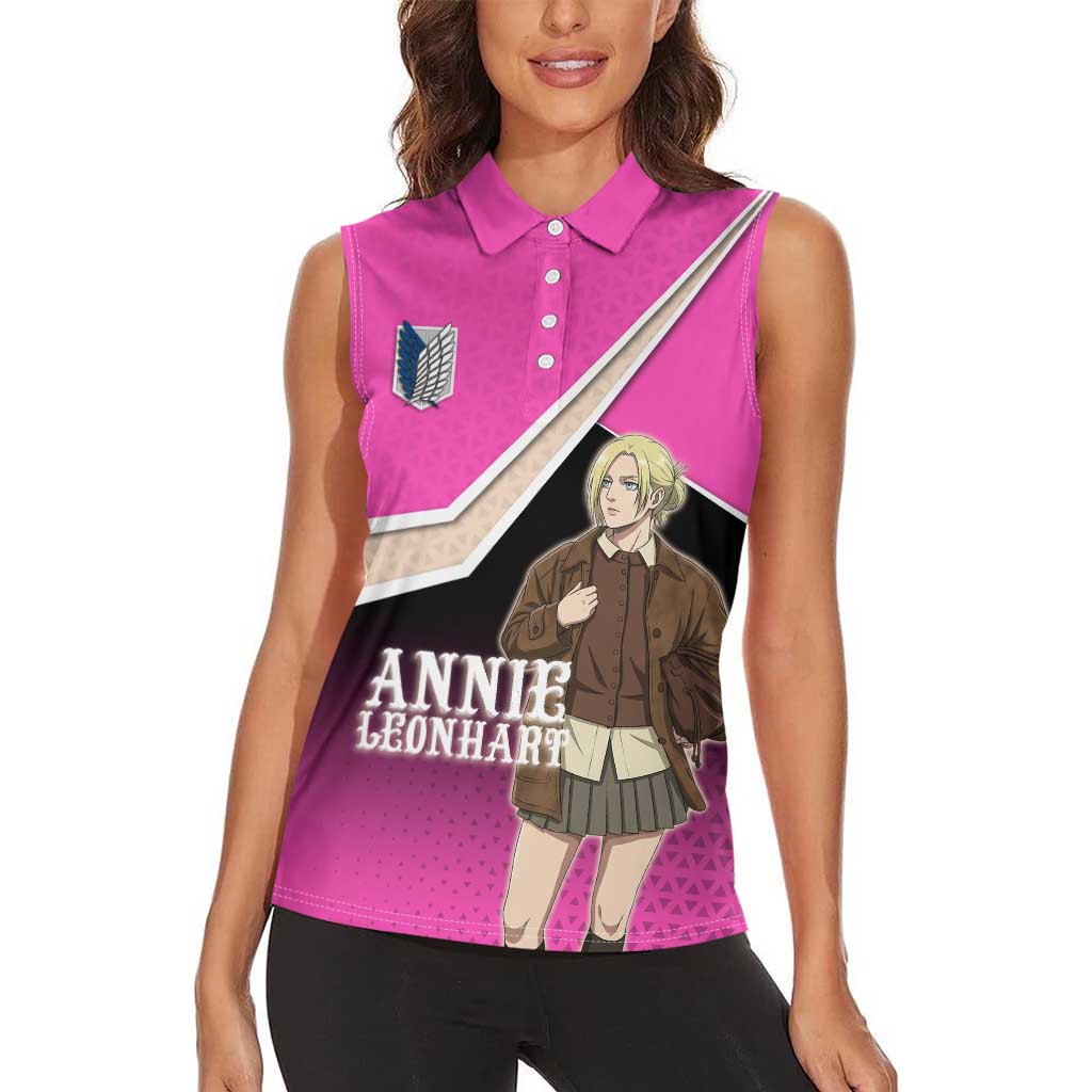 Annie Leonhart Attack on Titan Women Sleeveless Polo Shirt Anime Preppy Streetwear Style