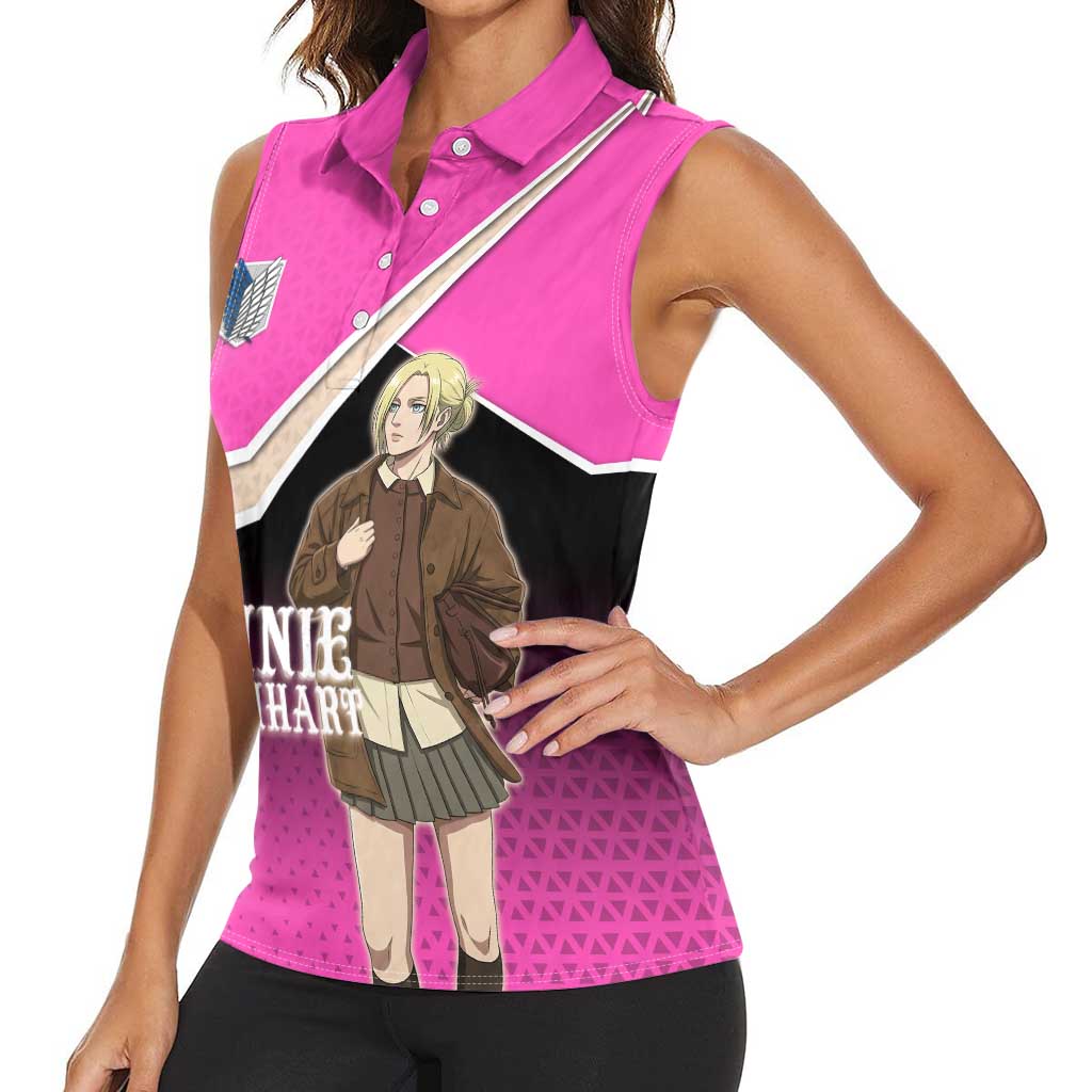 Annie Leonhart Attack on Titan Women Sleeveless Polo Shirt Anime Preppy Streetwear Style