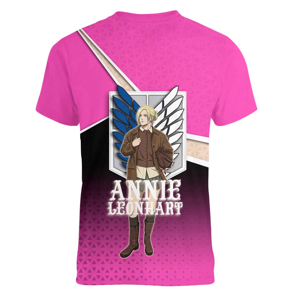 Annie Leonhart Attack on Titan Women V-Neck T-Shirt Anime Preppy Streetwear Style