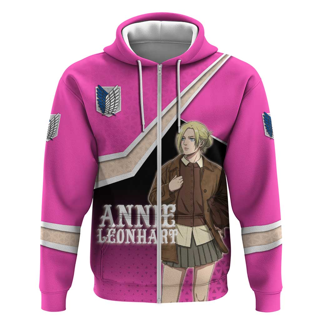 Annie Leonhart Attack on Titan Zip Hoodie Anime Preppy Streetwear Style