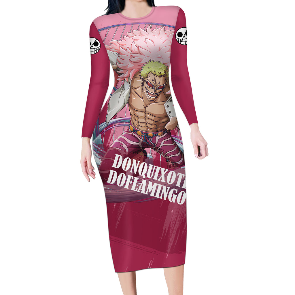 Donquixote Doflamingo Long Sleeve Bodycon Dress One Piece
