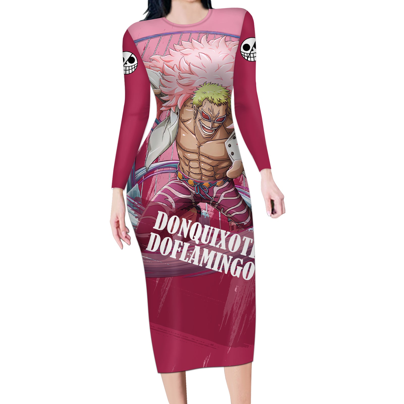 Donquixote Doflamingo Long Sleeve Bodycon Dress One Piece