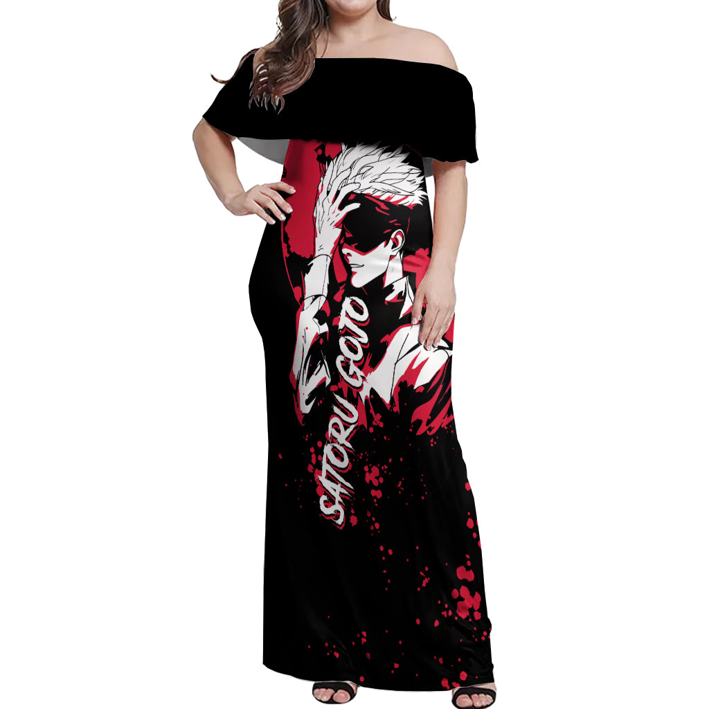 Satoru Gojo Off Shoulder Maxi Dress Jujutsu Kaisen Anime