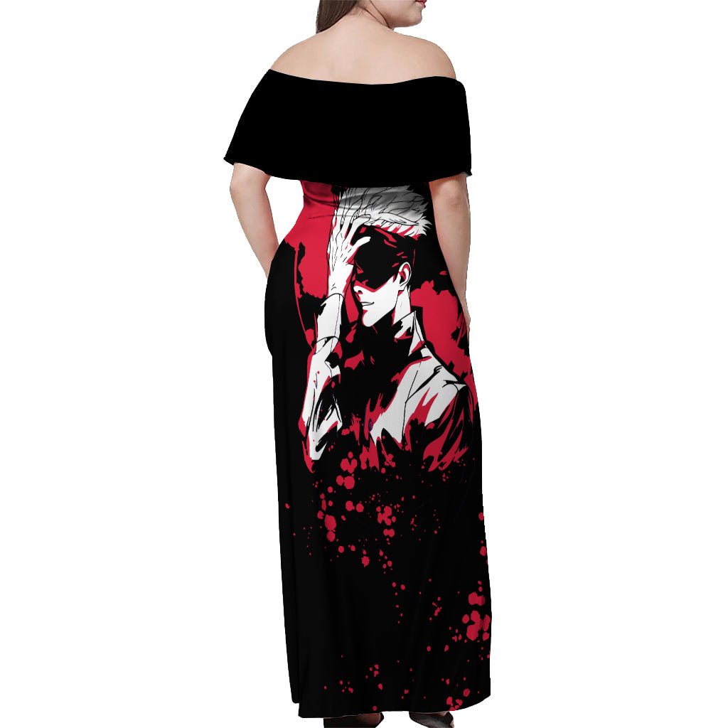 Satoru Gojo Off Shoulder Maxi Dress Jujutsu Kaisen Anime