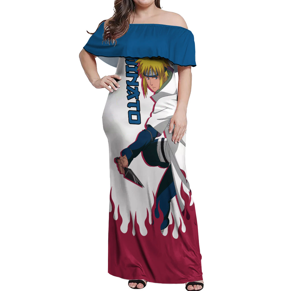 Minato Namikaze Off Shoulder Maxi Dress Naruto