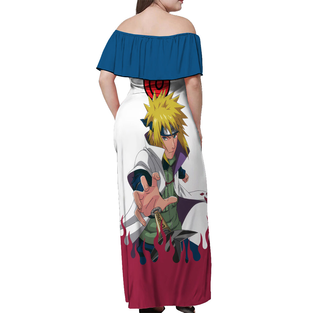 Minato Namikaze Off Shoulder Maxi Dress Naruto