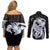 Blue-Eyes White Dragon Couples Matching Off Shoulder Short Dress and Long Sleeve Button Shirt TS04