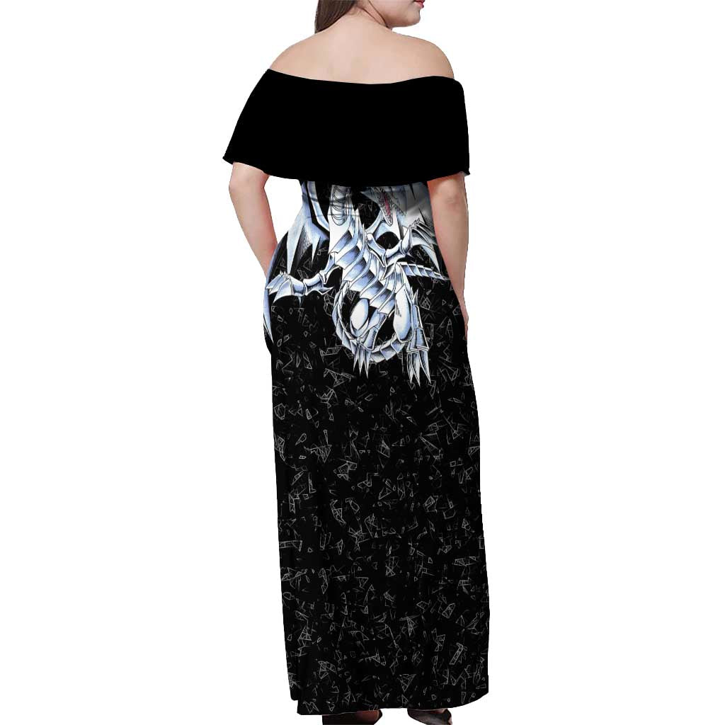 Blue-Eyes White Dragon Off Shoulder Maxi Dress TS04