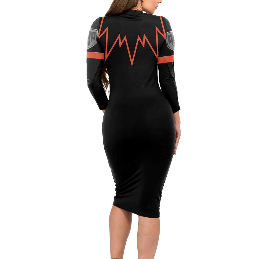 Musketeer Katsuki Bakugo - Anime Long Sleeve Bodycon Dress