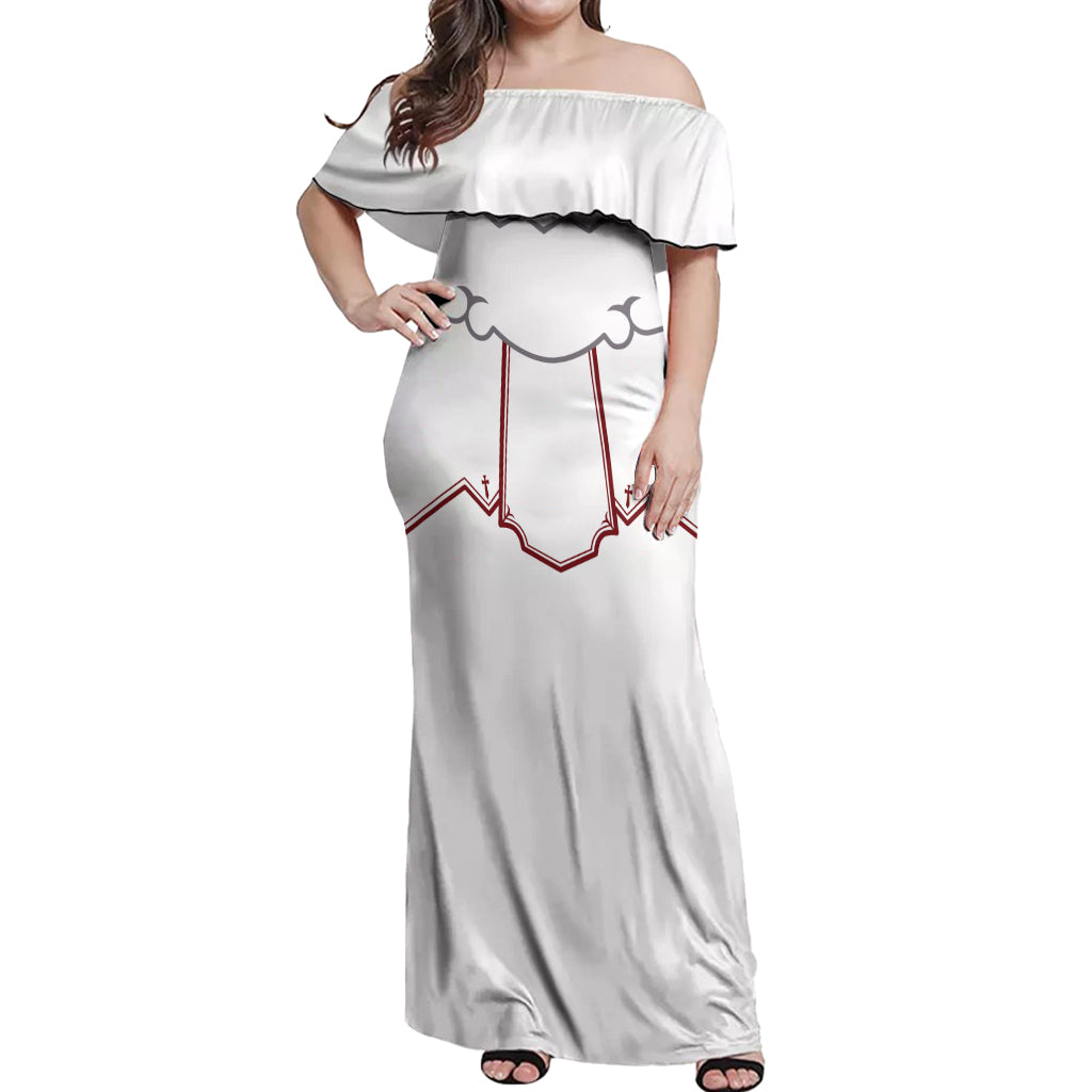 Asuna Yuuki Uniform Off Shoulder Maxi Dress Sword Art Online
