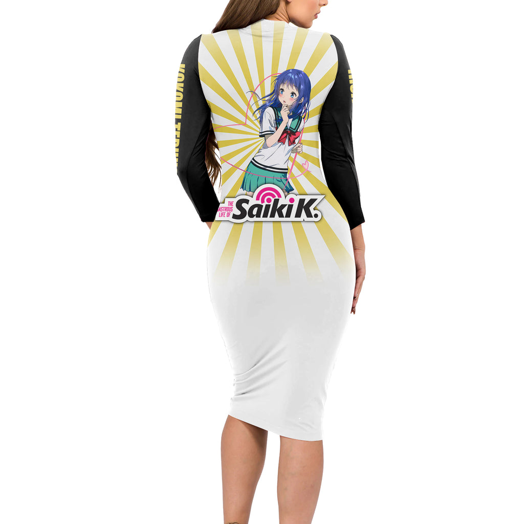 Saiki K Kokomi Teruhashi Long Sleeve Bodycon Dress The Disastrous Life of Saiki K