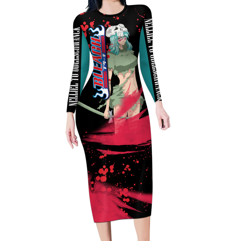 Nelliel Tu Odelschwanck Nel Tu Long Sleeve Bodycon Dress Bleach