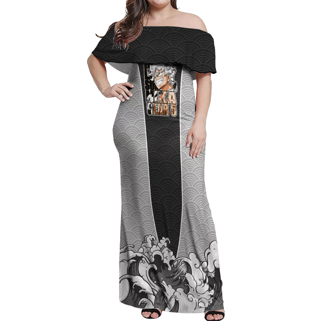 Monkey D Luffy Nika Gear 5 - One Piece Off Shoulder Maxi Dress Japan Anime Style