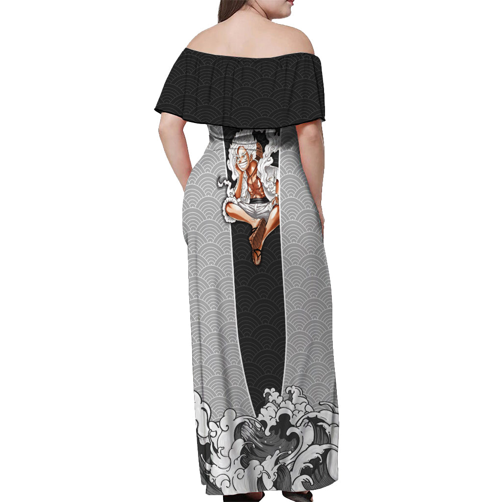 Monkey D Luffy Nika Gear 5 - One Piece Off Shoulder Maxi Dress Japan Anime Style