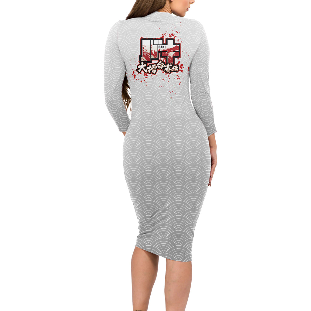 Baki Hanma - Baki Hanm Long Sleeve Bodycon Dress Japan Anime Style