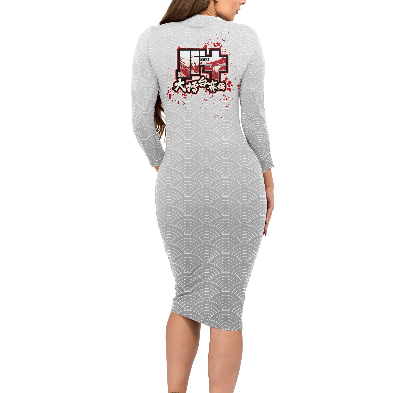 Baki Hanma - Baki Hanm Long Sleeve Bodycon Dress Japan Anime Style