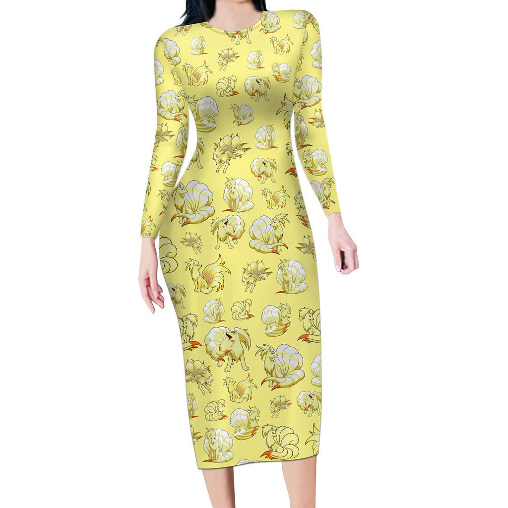 Ninetales Long Sleeve Bodycon Dress Pattern Style