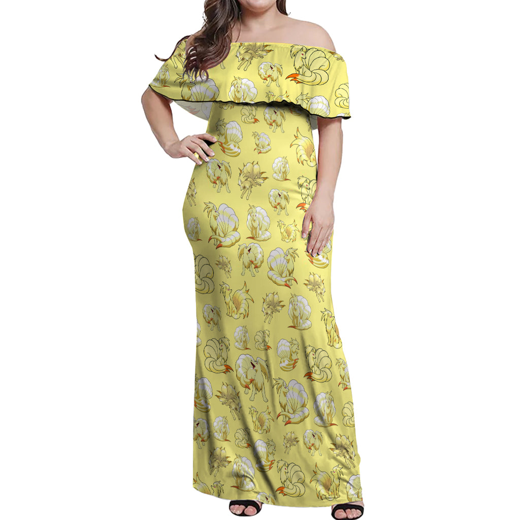 Ninetales Off Shoulder Maxi Dress Pattern Style