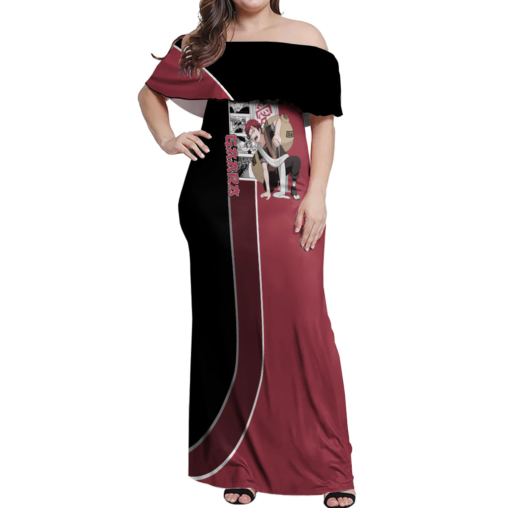 Gaara Off Shoulder Maxi Dress Anime Mix Manga