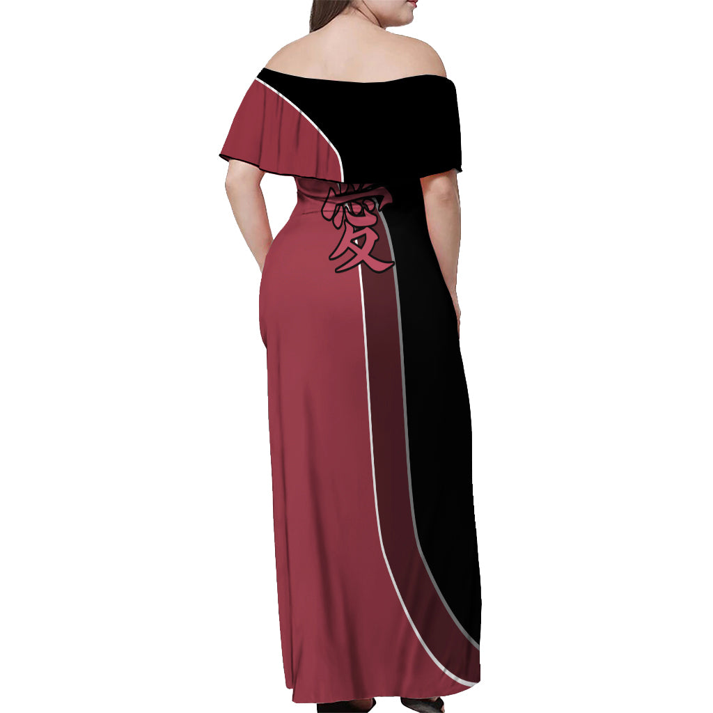 Gaara Off Shoulder Maxi Dress Anime Mix Manga