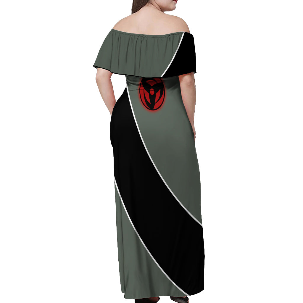 Kakashi - Naruto Off Shoulder Maxi Dress Anime Mix Manga Style