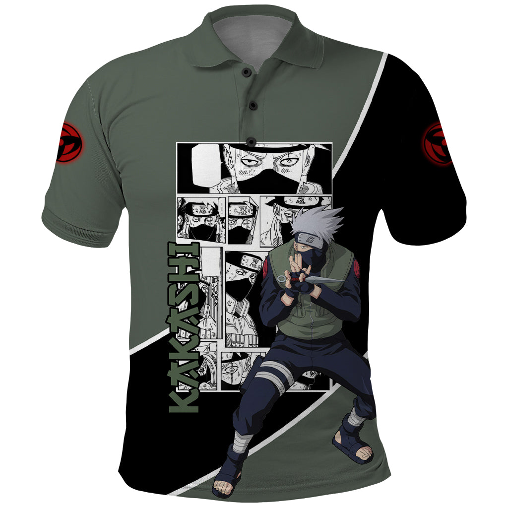Kakashi - Naruto Polo Shirt Anime Mix Manga Style