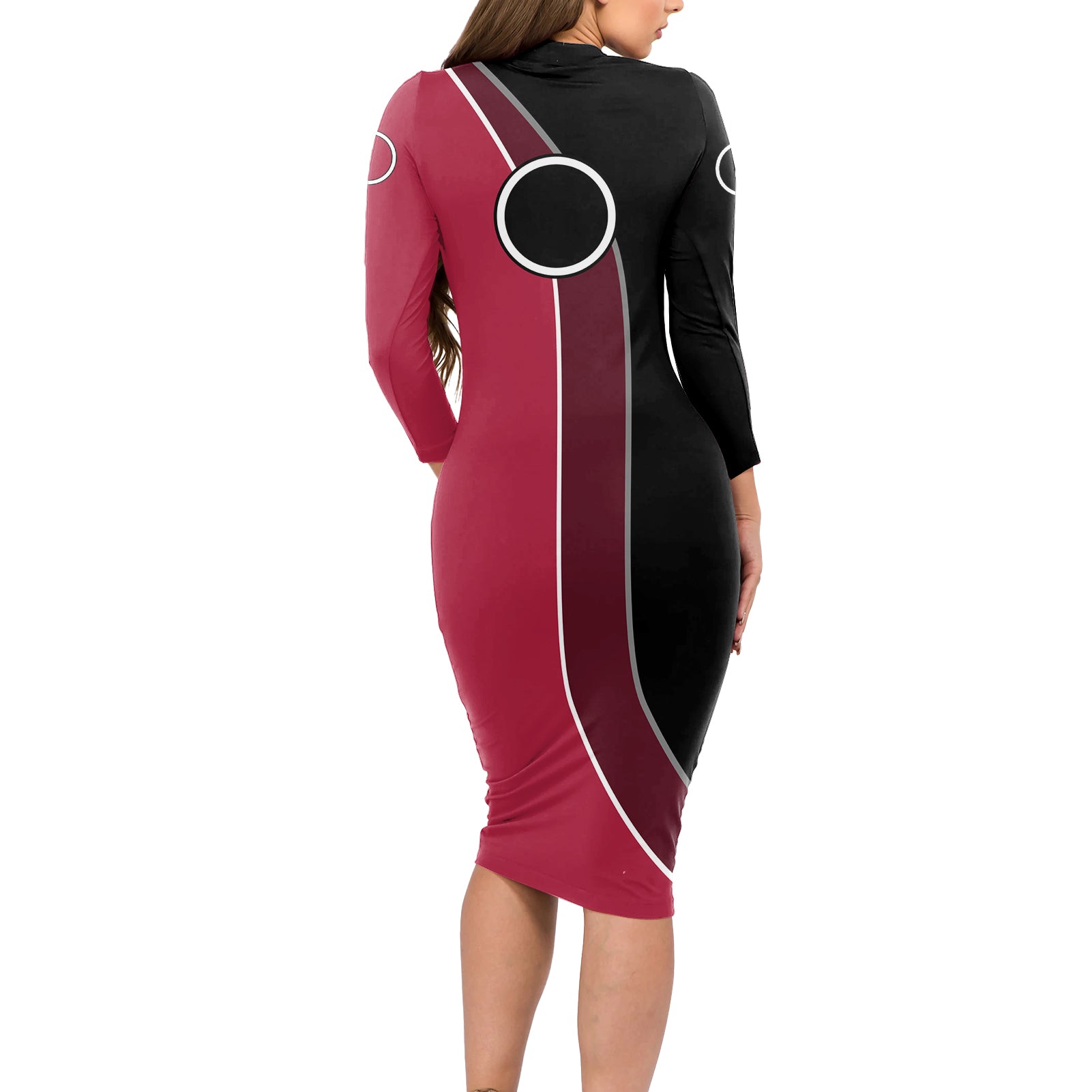 Sakura Haruno - Naruto Long Sleeve Bodycon Dress Anime Mix Manga Style