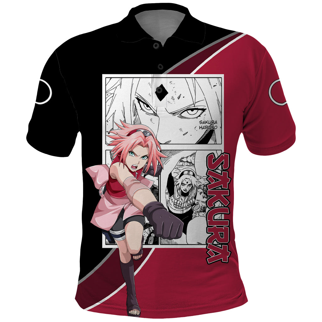 Sakura Haruno - Naruto Polo Shirt Anime Mix Manga Style