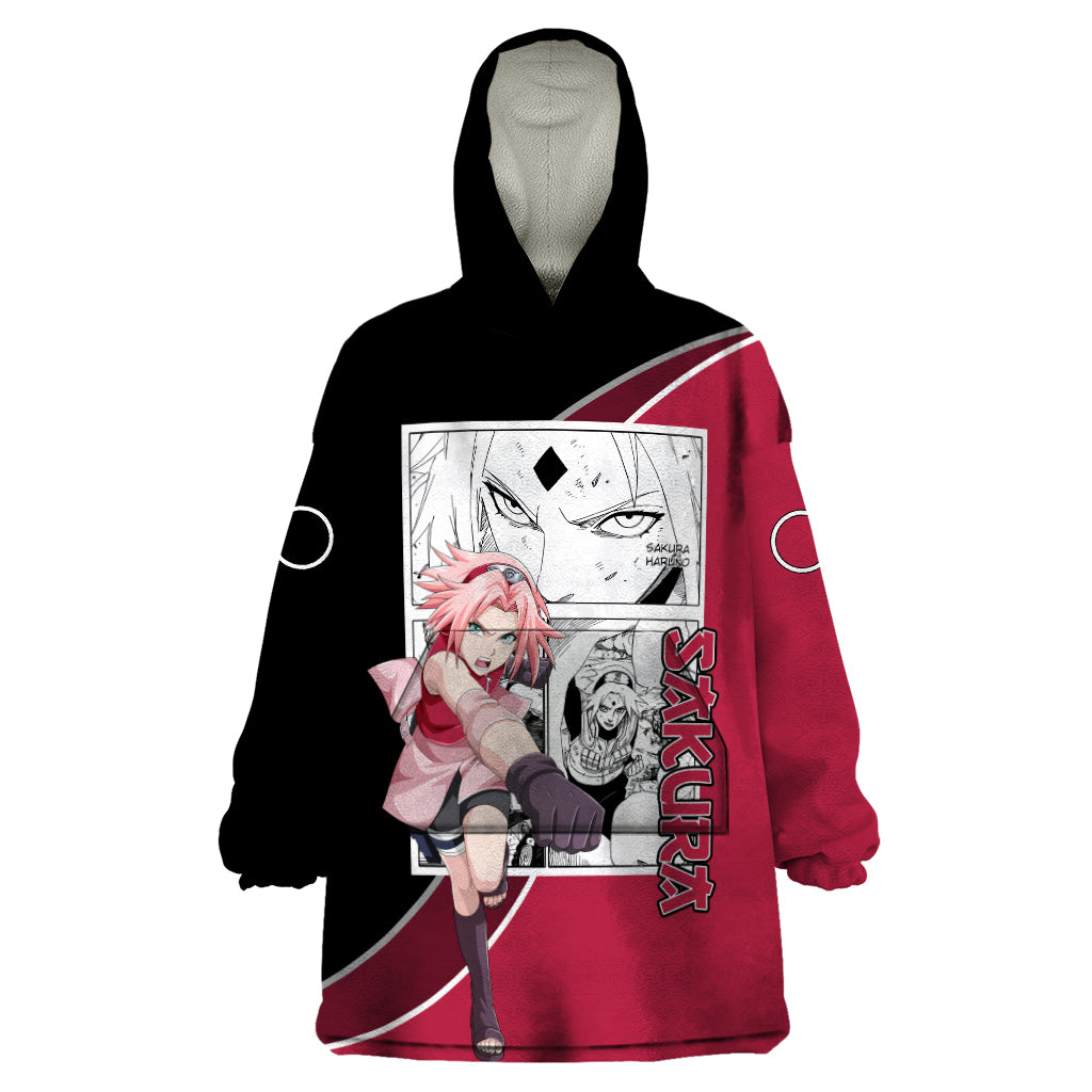 Sakura Haruno - Naruto Wearable Blanket Hoodie Anime Mix Manga Style
