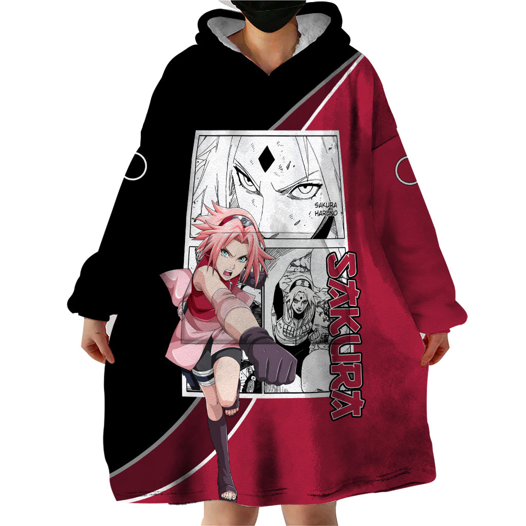 Sakura Haruno - Naruto Wearable Blanket Hoodie Anime Mix Manga Style