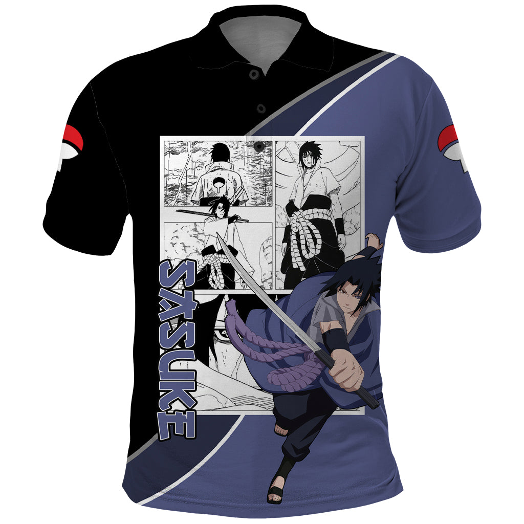 Sasuke - Naruto Polo Shirt Anime Mix Manga Style