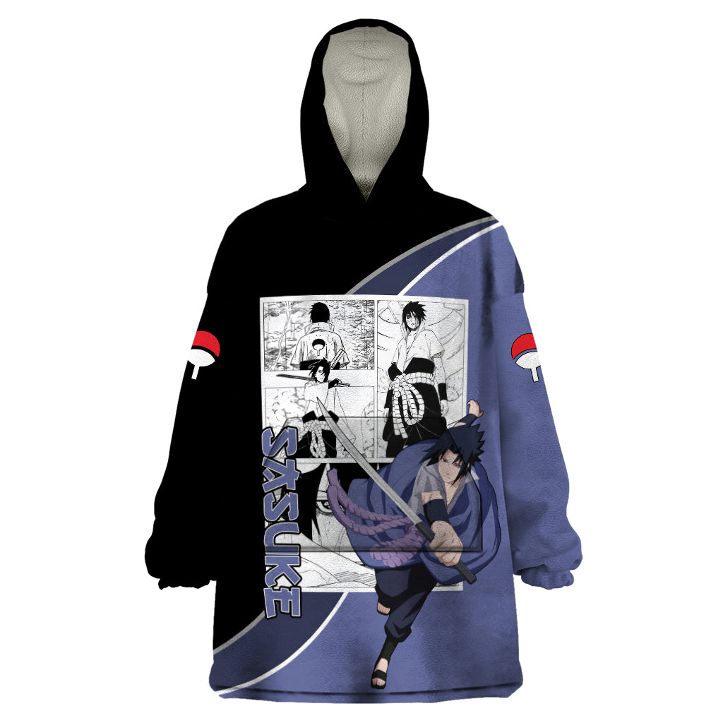 Sasuke - Naruto Wearable Blanket Hoodie Anime Mix Manga Style