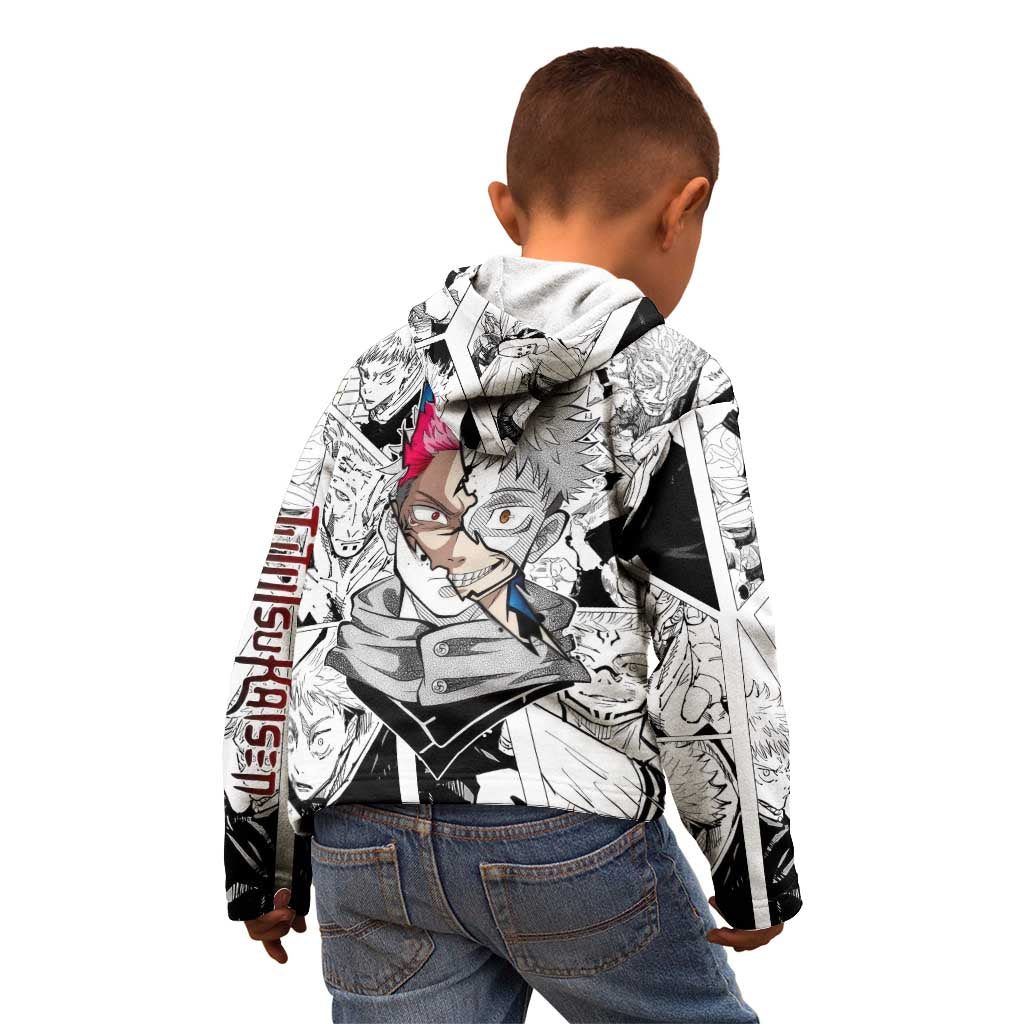 Itadori Yuji and Sukuna - Jujutsu Kaisen Kid Hoodie Anime Japan Style