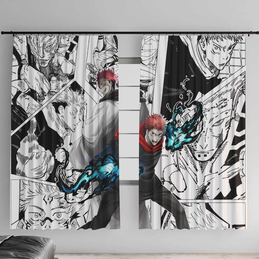 Itadori Yuji and Sukuna - Jujutsu Kaisen Window Curtain Anime Japan Style