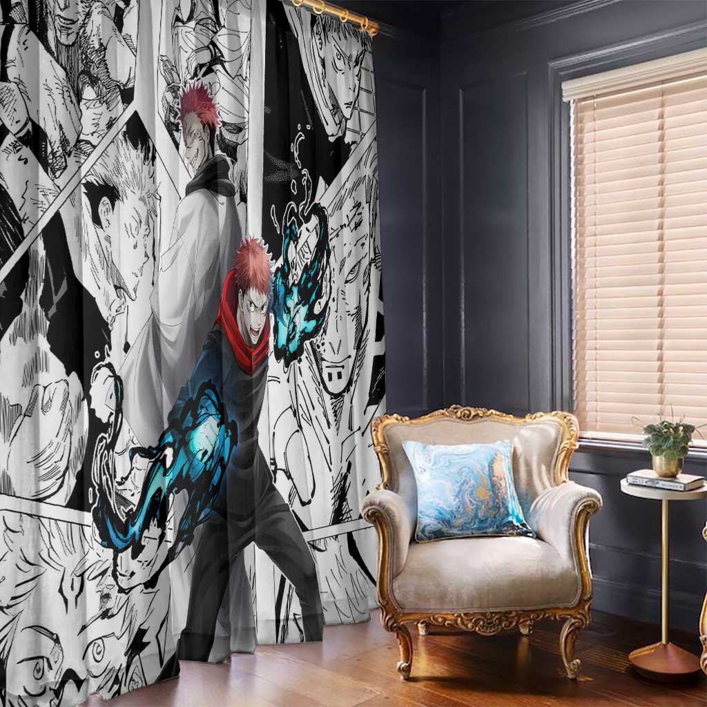 Itadori Yuji and Sukuna - Jujutsu Kaisen Window Curtain Anime Japan Style