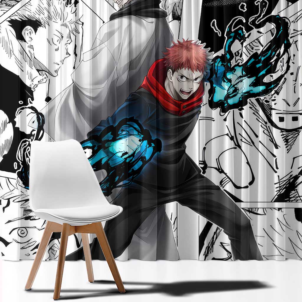 Itadori Yuji and Sukuna - Jujutsu Kaisen Window Curtain Anime Japan Style