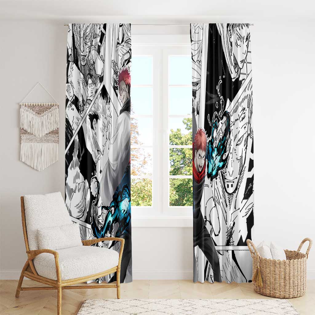 Itadori Yuji and Sukuna - Jujutsu Kaisen Window Curtain Anime Japan Style