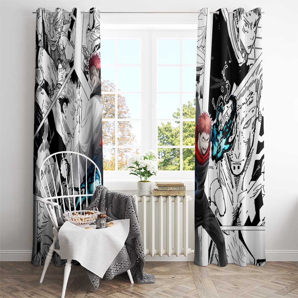 Itadori Yuji and Sukuna - Jujutsu Kaisen Window Curtain Anime Japan Style