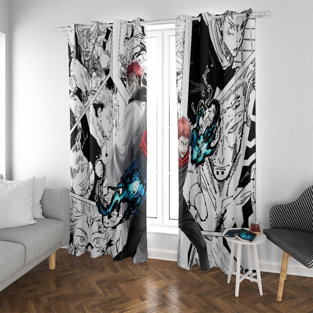 Itadori Yuji and Sukuna - Jujutsu Kaisen Window Curtain Anime Japan Style