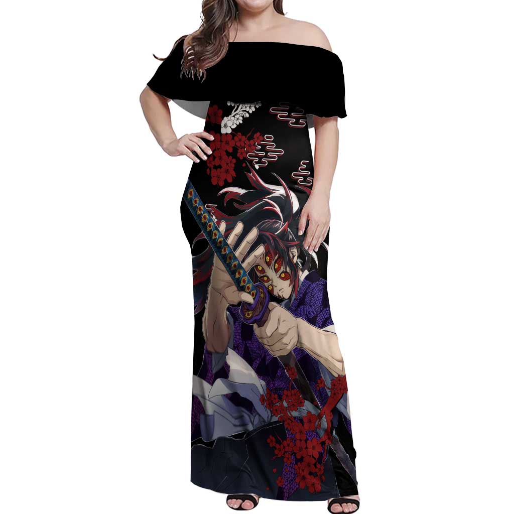 Kokushibo - Demon Slayer Off Shoulder Maxi Dress Anime Japan Style
