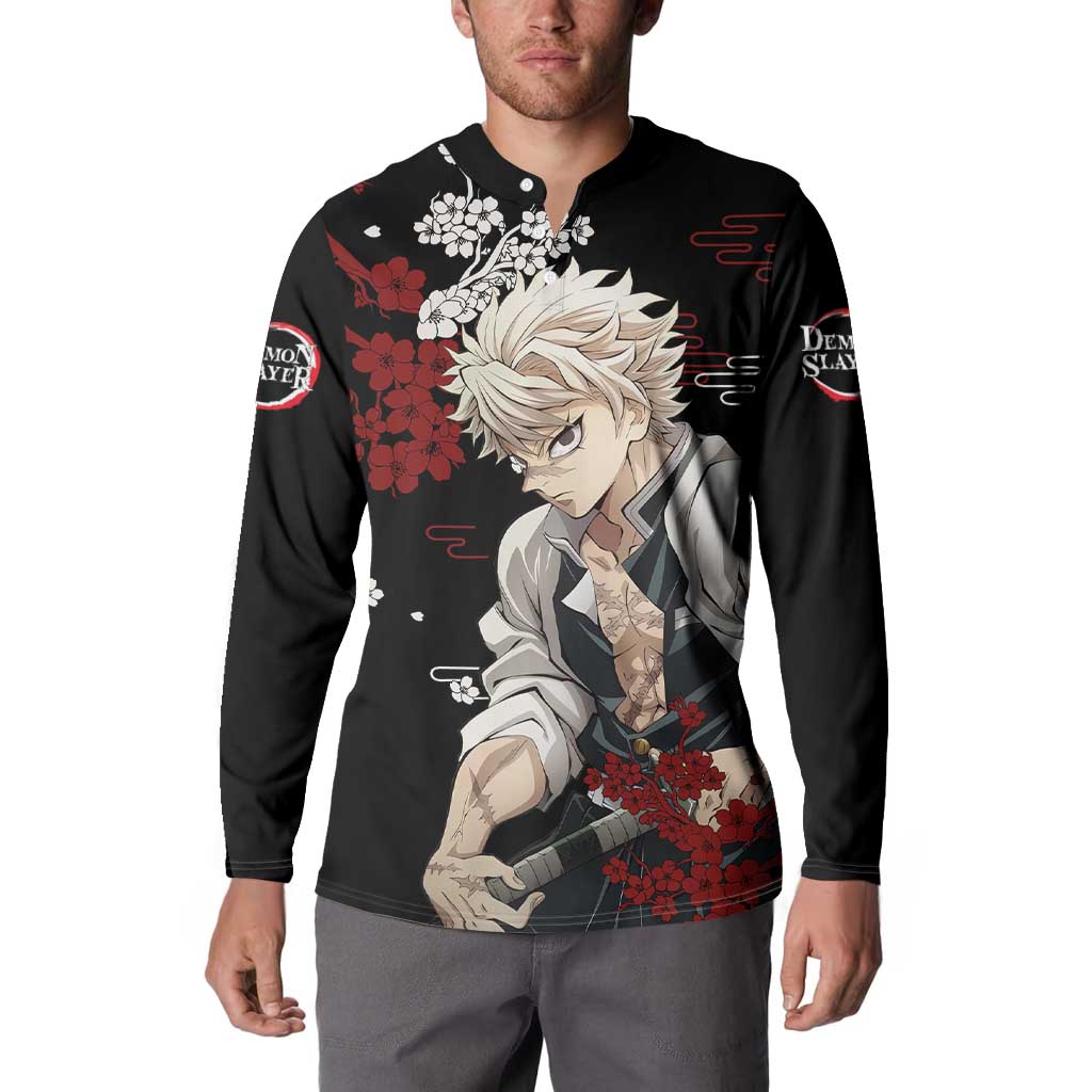 Sanemi Shinazugawa - Demon Slayer Button Sweatshirt Anime Japan Style