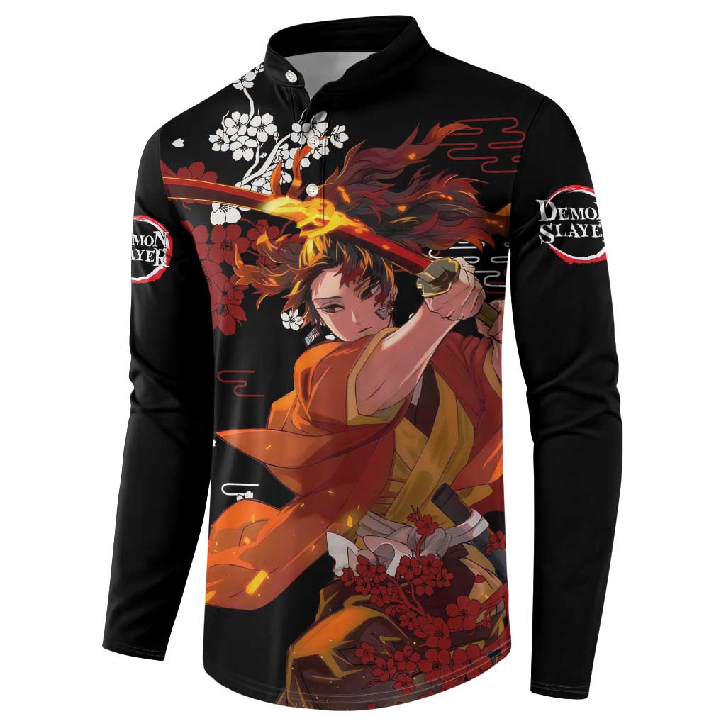 Yoriichi Tsugikuni - Demon Slayer Button Sweatshirt Anime Text Pattern Style