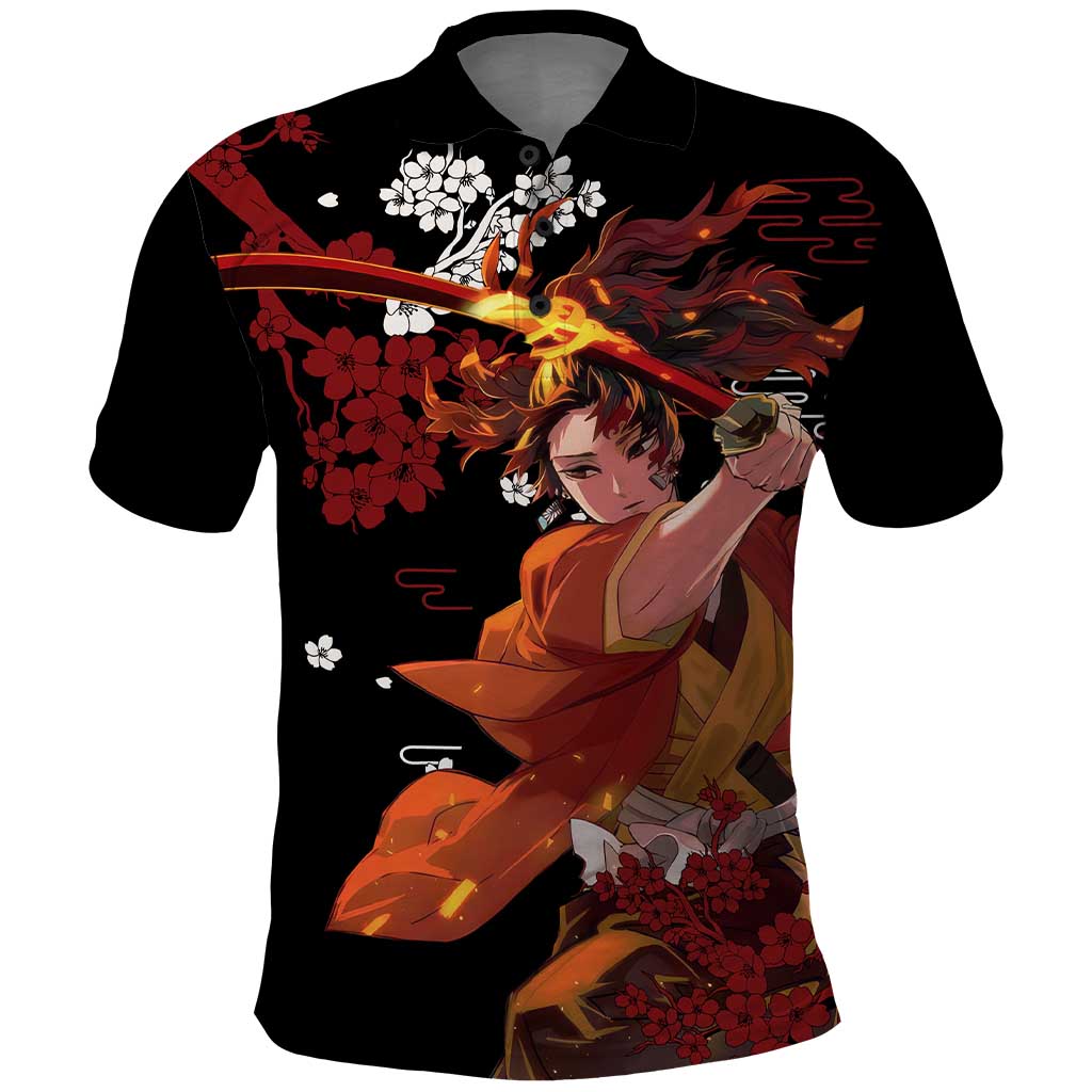 Yoriichi Tsugikuni - Demon Slayer Polo Shirt Anime Text Pattern Style
