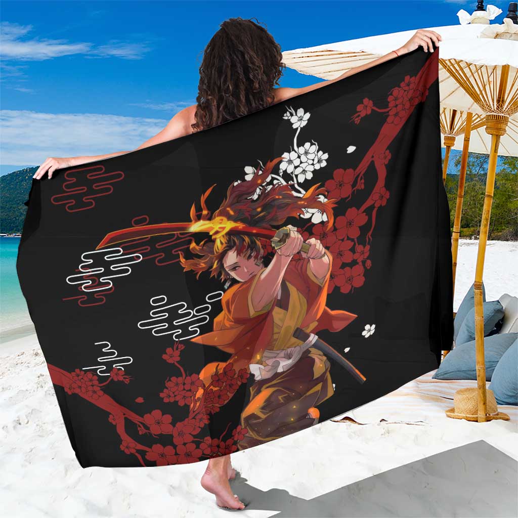 Yoriichi Tsugikuni - Demon Slayer Sarong Anime Text Pattern Style