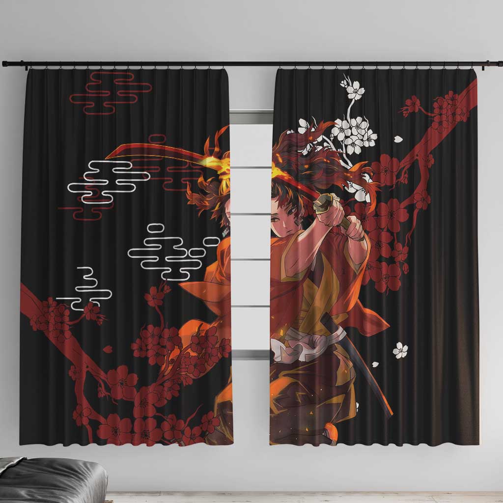 Yoriichi Tsugikuni - Demon Slayer Window Curtain Anime Text Pattern Style